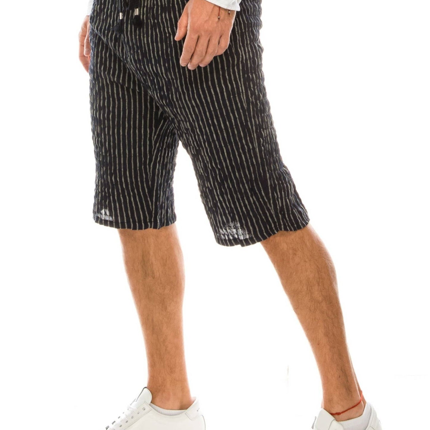 RON TOMSON Drawstring Striped Shorts