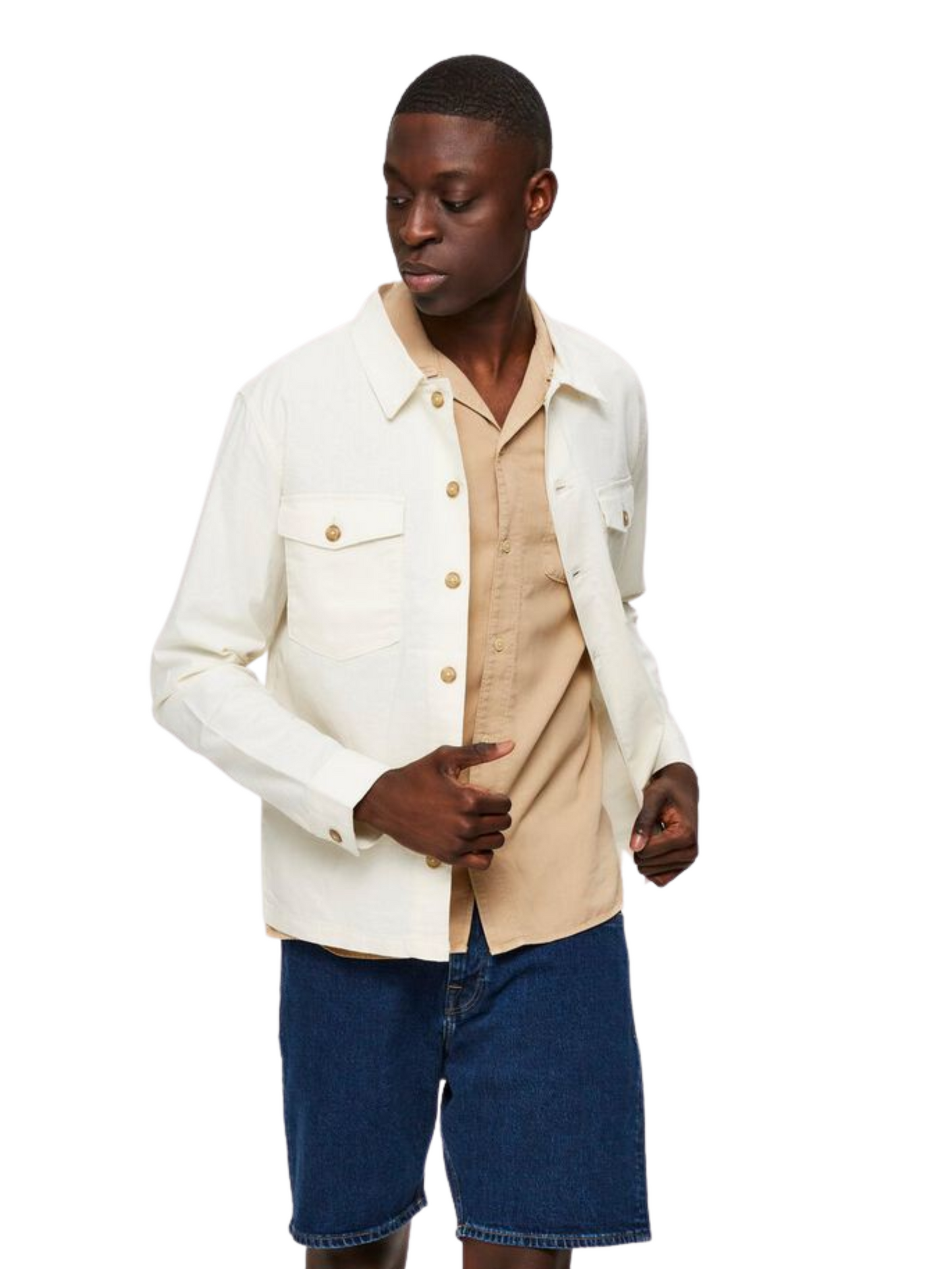 SELECTED HOMME Cotton-Linen Overshirt