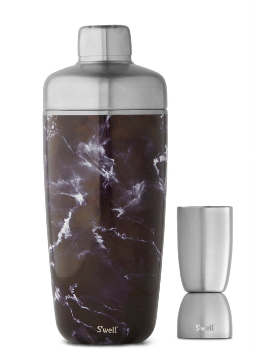 S'WELL Shaker Set with Jigger - Black Marble